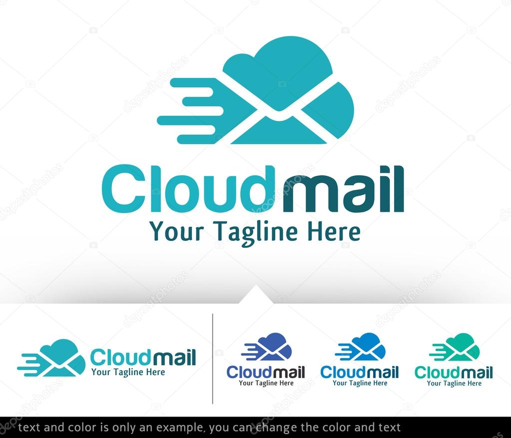 cloud mail logo template design vector stock vector