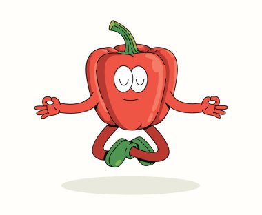 Çan biberi meditasyonu karakteri canlandırıyor.