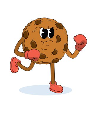 çip Kurabiye Boksörü Karakteri Çizgi Film İllüstrasyonu