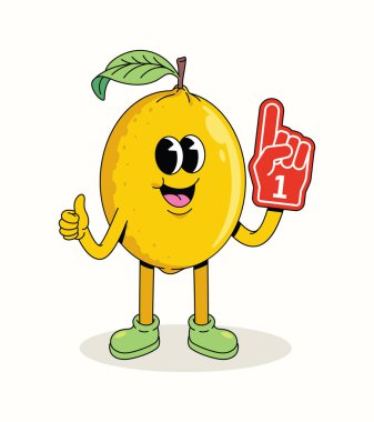 limon köpüğü el karakteri çizgi film illüstrasyonu