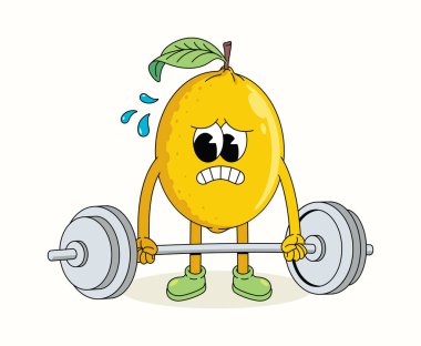 limon gibi ağır halter karakteri harika karikatür çizimi