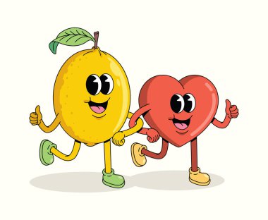 Aşk ve limon karakteri harika çizgi film illüstrasyonu
