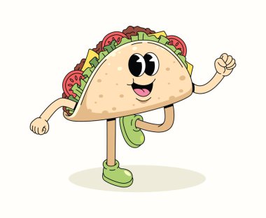 Taco Yürüyüşü Karakter Harika Çizgi Film Çizimleri