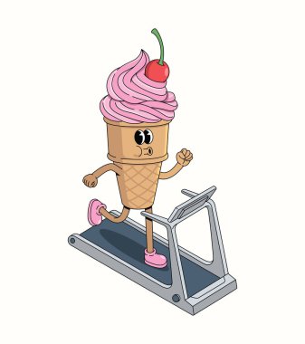 Dondurma külahı koşu bandı harika çizgi film çizimi