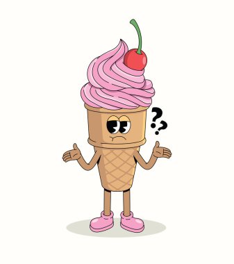 Dondurma külahının kafası karışık çizgi film çizimleri