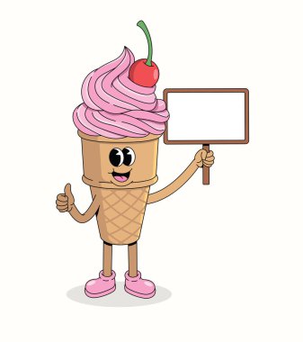 Dondurma külahı boş. Çizgi film çizimi.