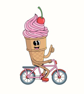 Dondurma külahı bisiklet harikulade çizgi film çizimi