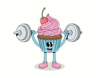 cupcake halter halter moda çizgi film illüstrasyonu