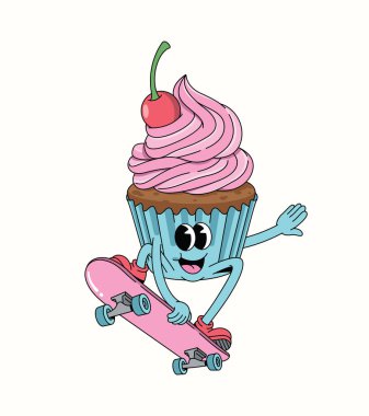 cupcake kaykay stili harika çizgi film çizimi