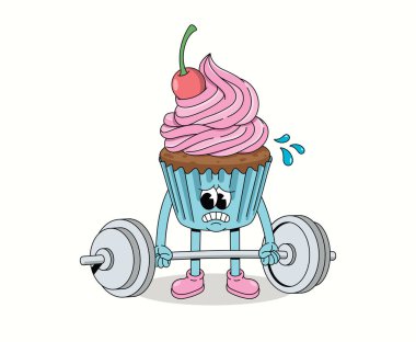 Kek, halter, halter, harika çizgi film çizimleri.