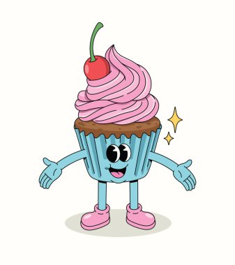 cupcake mutlu çizgi film çizimi