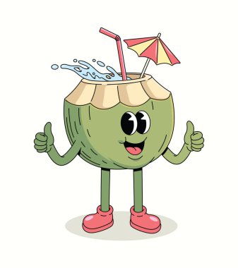 Hindistan cevizi harika karikatür çizimi