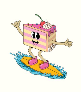 Pasta sörfü harika karikatür çizimi