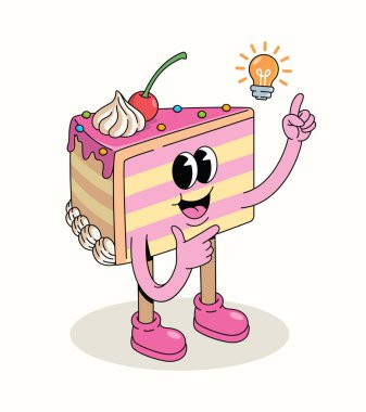 Pasta dilimi fikri harika çizgi film illüstrasyonu