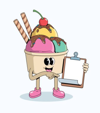 Dondurma fincanı boş nota harika çizgi film çizimi