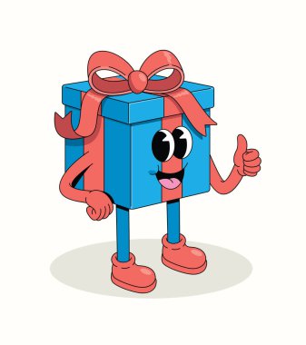 Hediye kutusu harika çizgi film illüstrasyonu