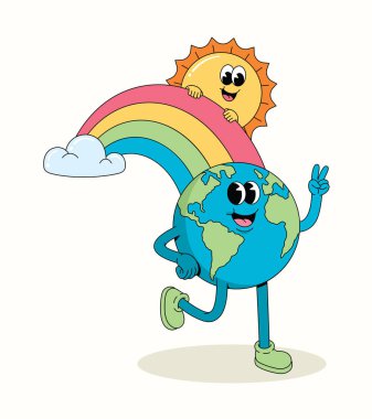 Toprak gökkuşağı muhteşem çizgi film çizimi