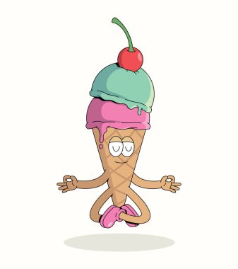 Renkli dondurma meditasyonu harika çizgi film çizimi