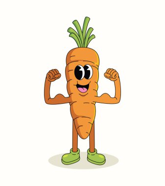 Havuç güçlü çizgi film çizimi