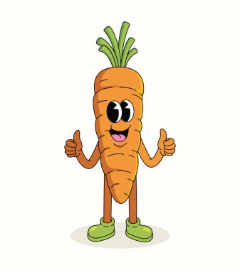 Havuç harika çizgi film illüstrasyonunu tamamladı