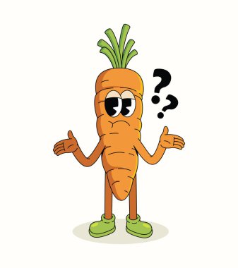 Havuç silkme, harika çizgi film çizimi.