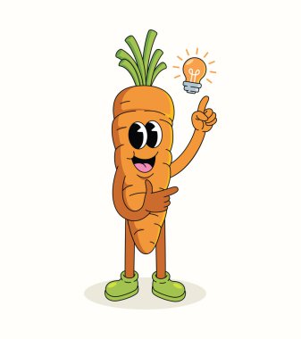 Havuç fikri harika çizgi film illüstrasyonu