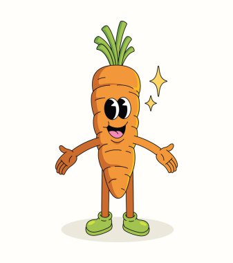 Havuç mutlu çizgi film çizimi