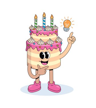 Doğum günü pastası fikri harika çizgi film illüstrasyonu