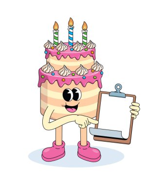 Doğum günü pastası boş not harika çizgi film çizimi