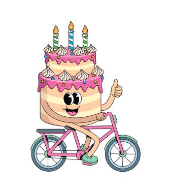 Doğum günü pastası bisikleti harika çizgi film çizimi
