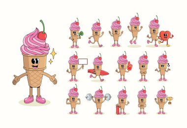 Dondurma külahı koleksiyonu harika çizgi film çizimleri