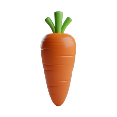 Yeşil Yapraklı Üç Boyutlu Canlı Turuncu Havuç Resimleri