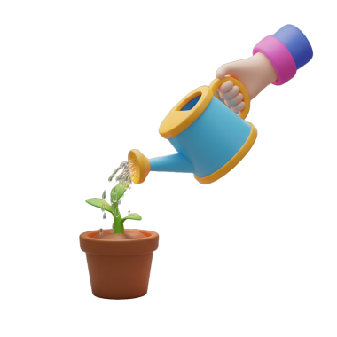 Büyüme ve Yetiştirme Konsepti Bir El Sulama 'nın 3 Boyutu