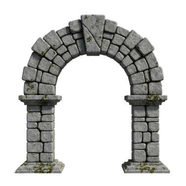 Korint Sütunları ve Tuğlalı Klasik Taş Mimarisi 3D Antik Roma Mimarisi