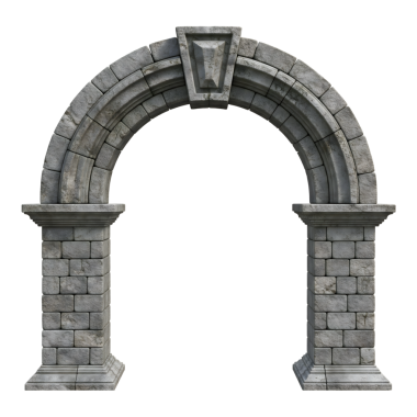 Korint Sütunları ve Tuğlalı Klasik Taş Mimarisi 3D Antik Roma Mimarisi