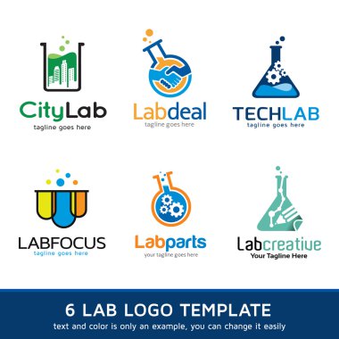 Laboratuvar Logo şablonu tasarlamak vektör