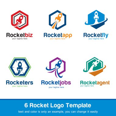 Roket Logo şablonu tasarlamak vektör