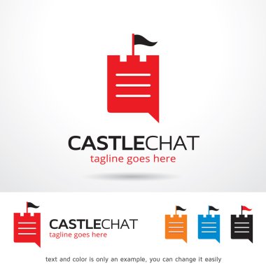 Kale sohbet Logo şablonu tasarlamak vektör