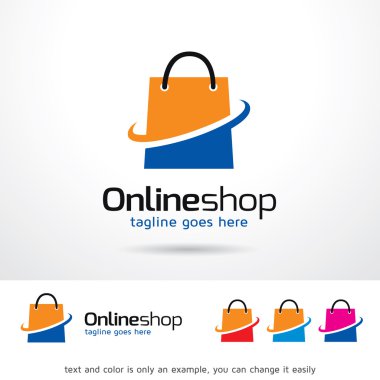 Online Shop Logo şablonu tasarlamak vektör