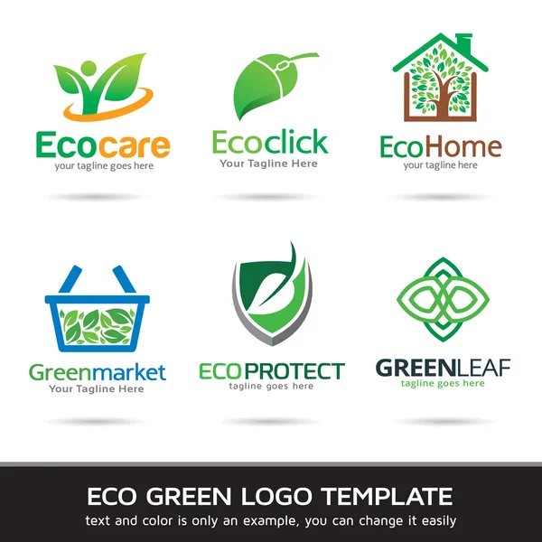 Eco Logo Template Design Vector — Stok Vektör