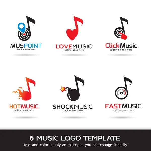 Music Logo Template Design Vector — ストックベクタ