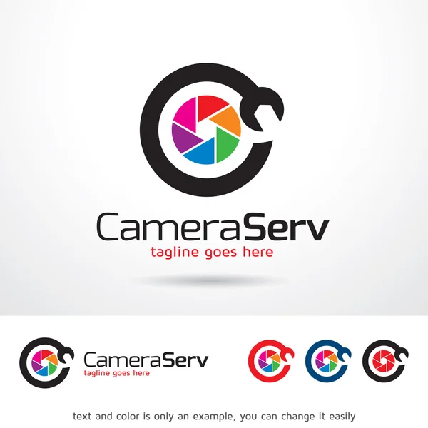 Camera Service  Logo Template Design Vector — Stock Vector