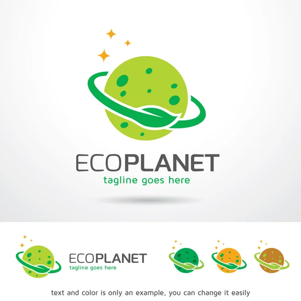 Eco Planet Logo Template Design Vector — Stock Vector