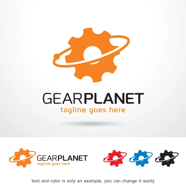 Gear Planet Logo Design șablon Vector — Vector de stoc