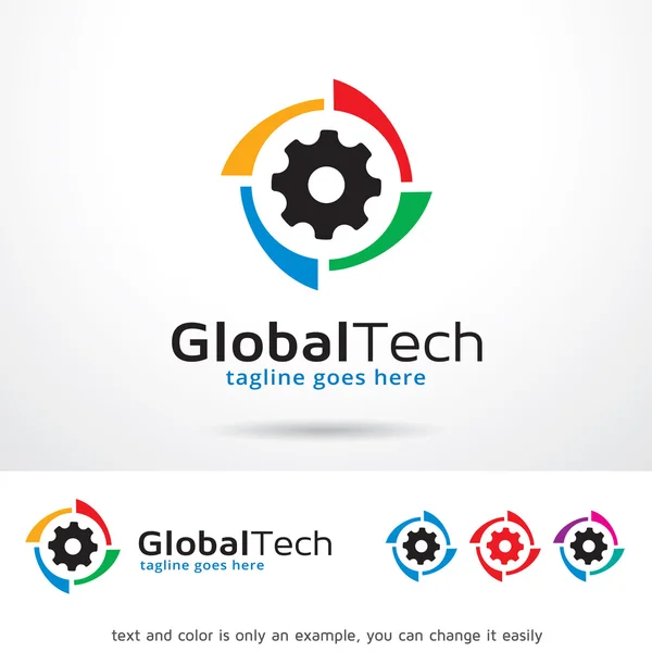 Tecnologia Global Logo Template Design Vector — Vetor de Stock