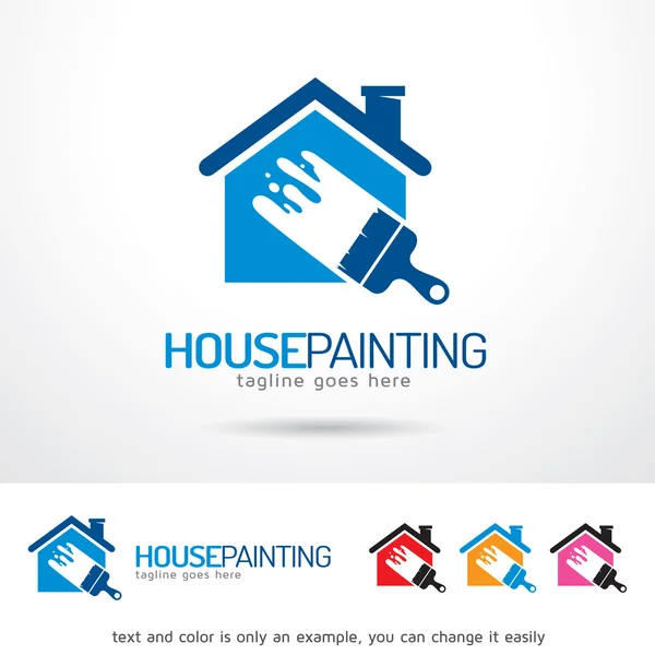 Rumah Painting Logo Template Desain Vektor - Stok Vektor