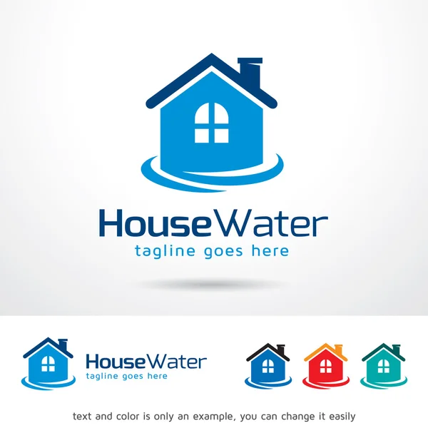 House Water Logo Template Design Vector — Stock Vector