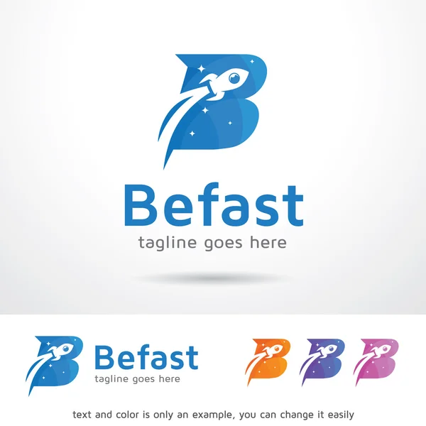 Carta B - Befaster Logo Template Design Vector — Vetor de Stock