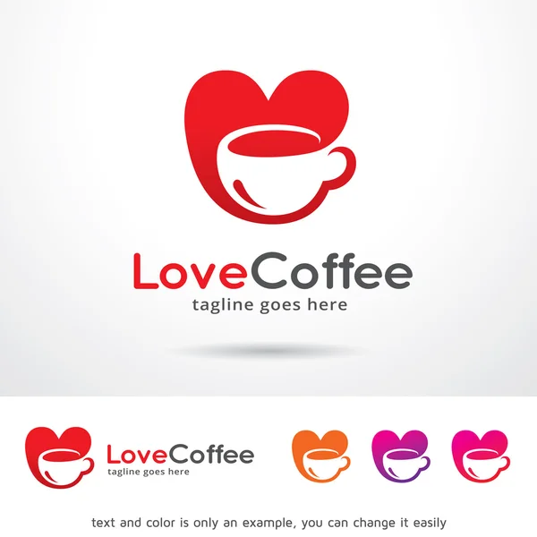 Miłości kawa Logo szablon wektor — Wektor stockowy