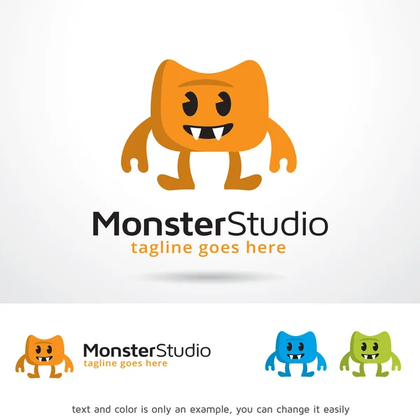 Vector de diseño de plantilla de logotipo de Monster Studio — Vector de stock